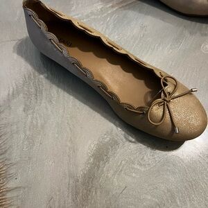 Alfani Gold Scalloped Ballet Flats